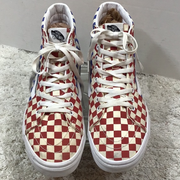 Vans men’s multicolor checkerboard high tops 11 - Picture 2 of 10